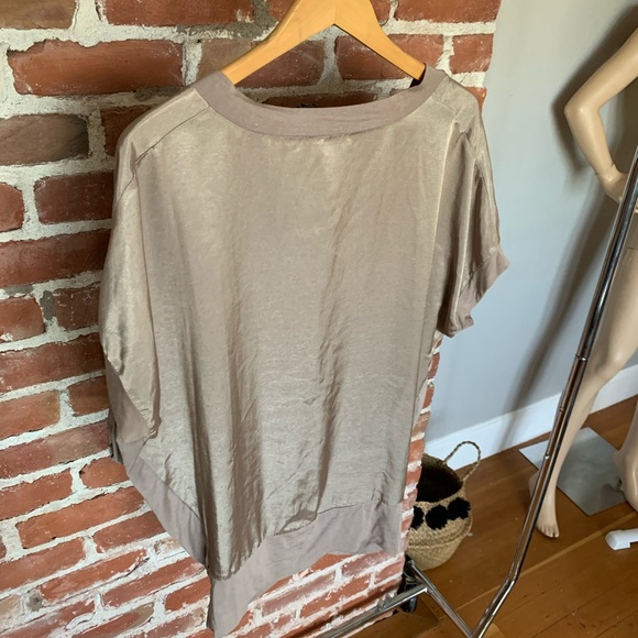 Aryn K dolman silky L top v neck loose flowy - Picture 6 of 7